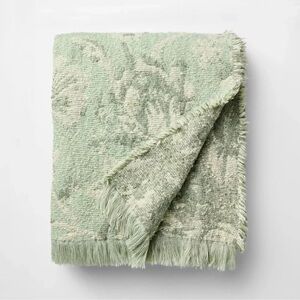 NWT Easter Throw Jacquard Floral Green